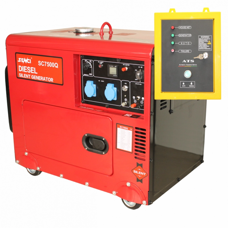 Generator insonorizat SENCI SCD7500Q ATS putere maxima 6 kW 230V motor Diesel ATS inclus Generator insonorizat SENCI SCD7500Q ATS putere maxima 6 kW 230V motor Diesel ATS inclus